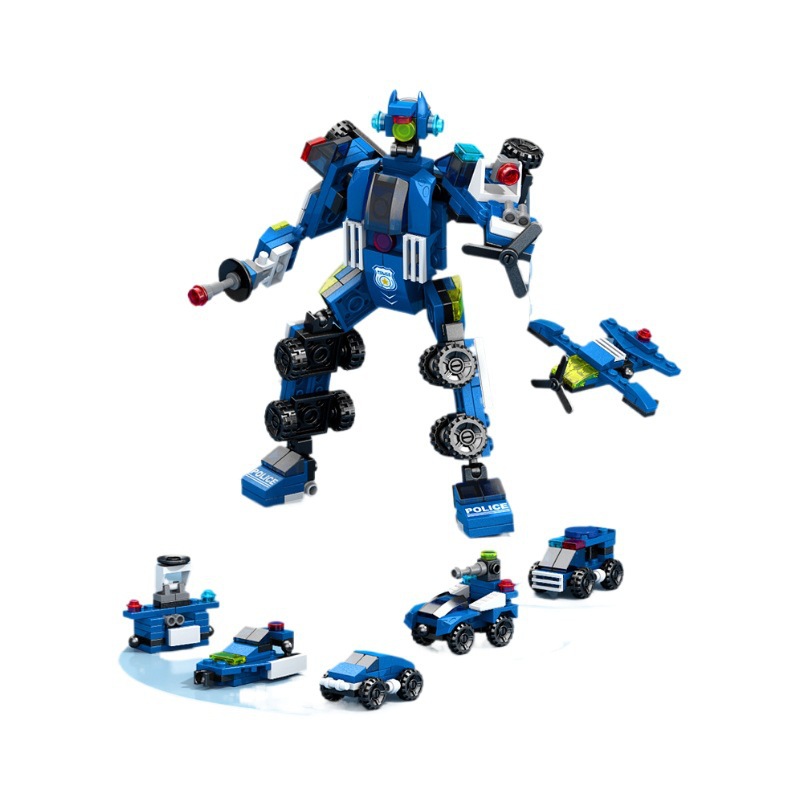 Lele Brothers 8970-71 Mecha Dinosaur Liuhe serie de adornos de juguetes de bloques de construcción para niños ensamblados image 6
