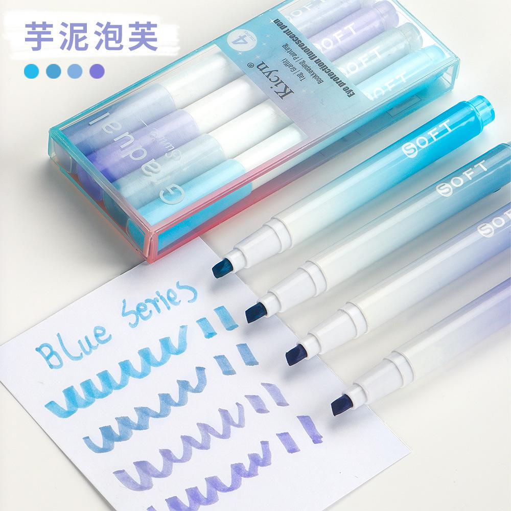Conjunto de resaltador de color gradiente estudiantes de marca de resaltador de gran capacidad de bolígrafo creativo al por mayor