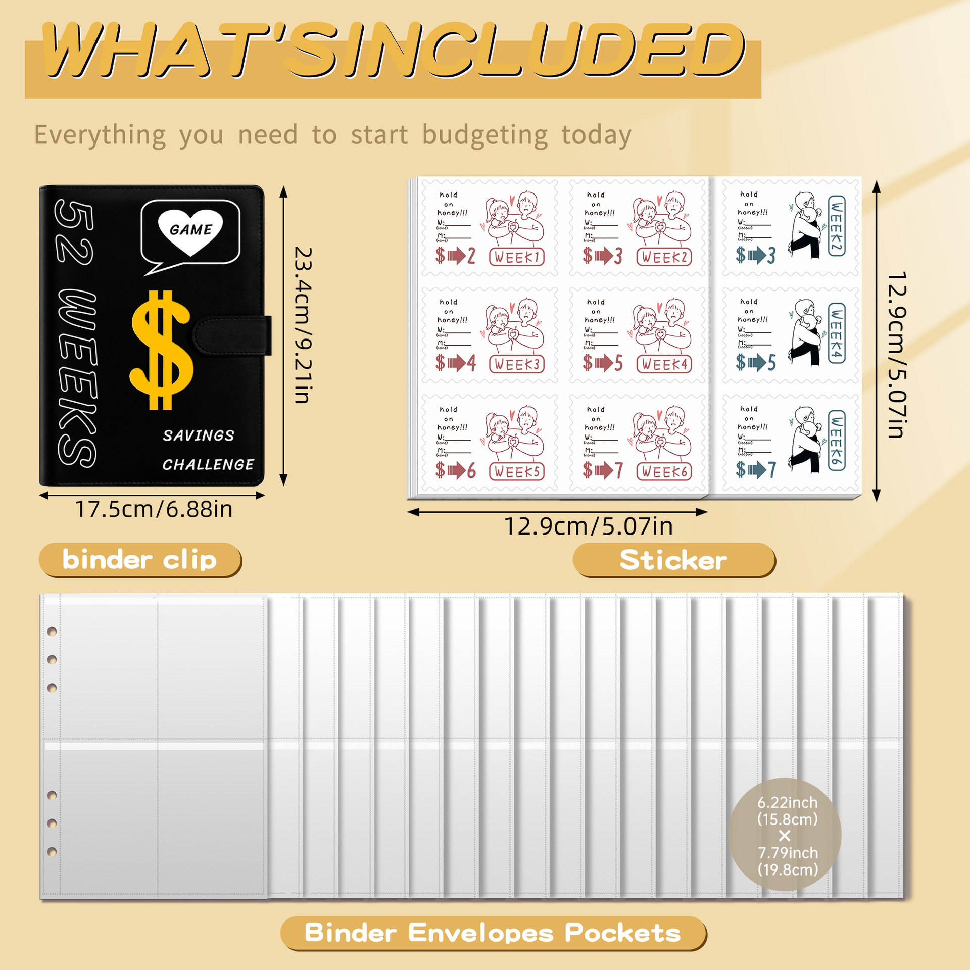52 WeekSavingsChallenge 52 semanas dinero ahorro libro desafío caja envolvente ahorro carpeta