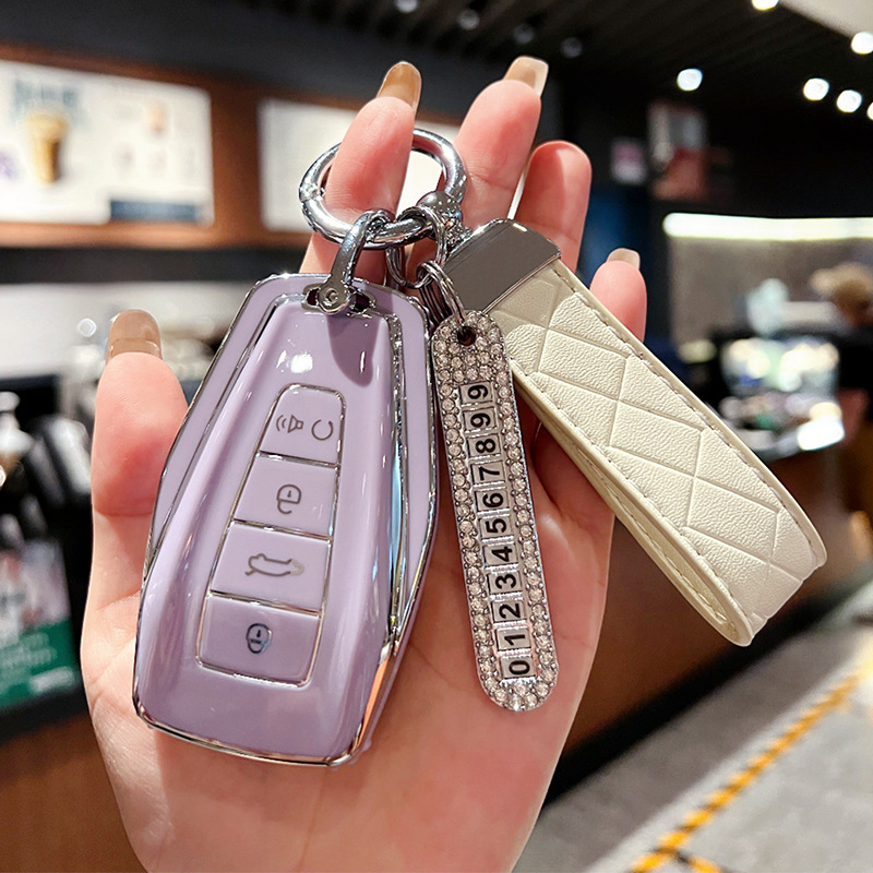 Geely [보라색] + 화이트 링 로프 + 실버 번호판