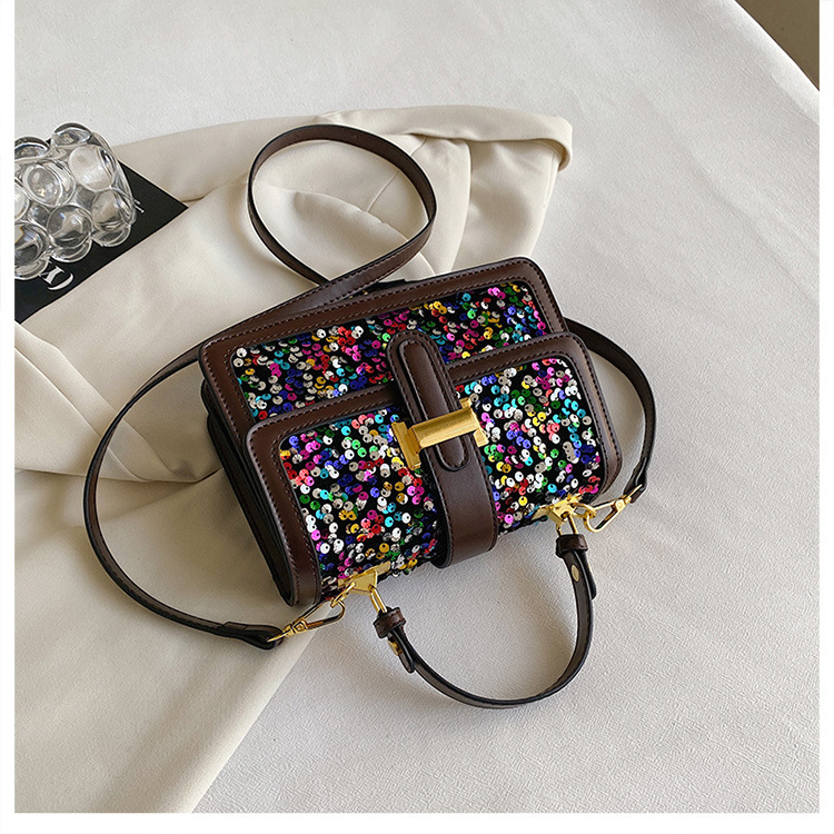 Women's Small All Seasons Pu Leather Sequins Elegant Classic Style Square Zipper Magnetic Buckle Handbag display picture 9