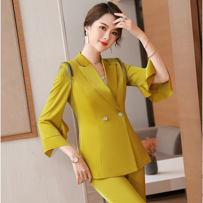 时尚气质女神范白领职场上班族前台工装工作服职业装女套装套裤装|ms