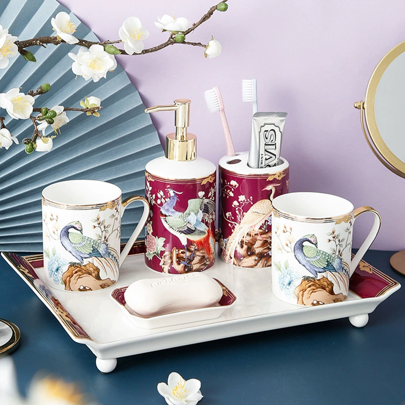 Ceramic set for home use, toothbrush, mouthwash