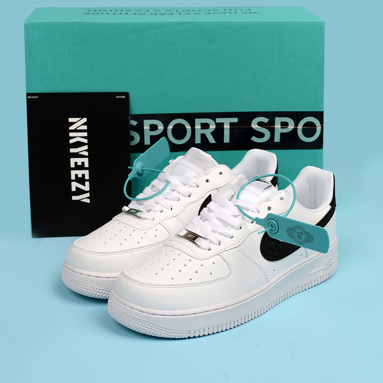 Resistente a la fiebre oficial AF1 blanco y negro panda fuerza aérea 1 zapatos de patina baja para hombres y mujeres zapatos deportivos casuales para correr Putian Dunk