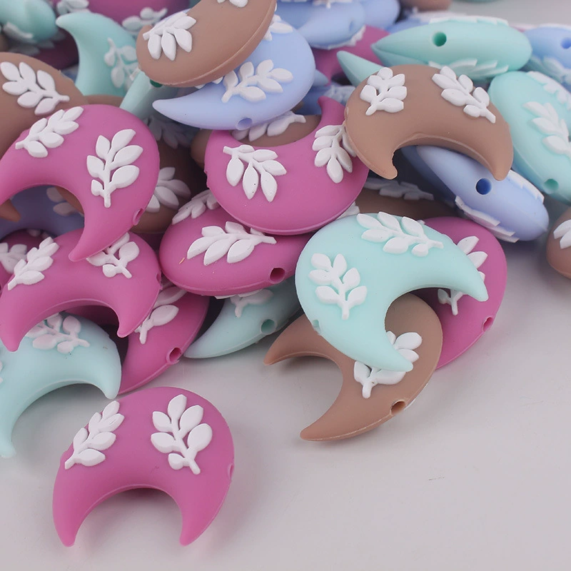 Бижутерия из бисера, браслеты для женщин, бусины в форме листьев и луны, аксессуары из силиконовых бусин, фабричное производство.