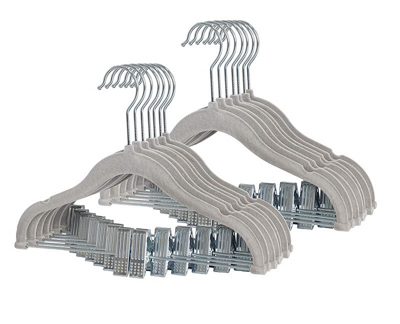 Niños con clip flocado antideslizante percha de plástico multifuncional almacenamiento mágico para secar percha de ropa