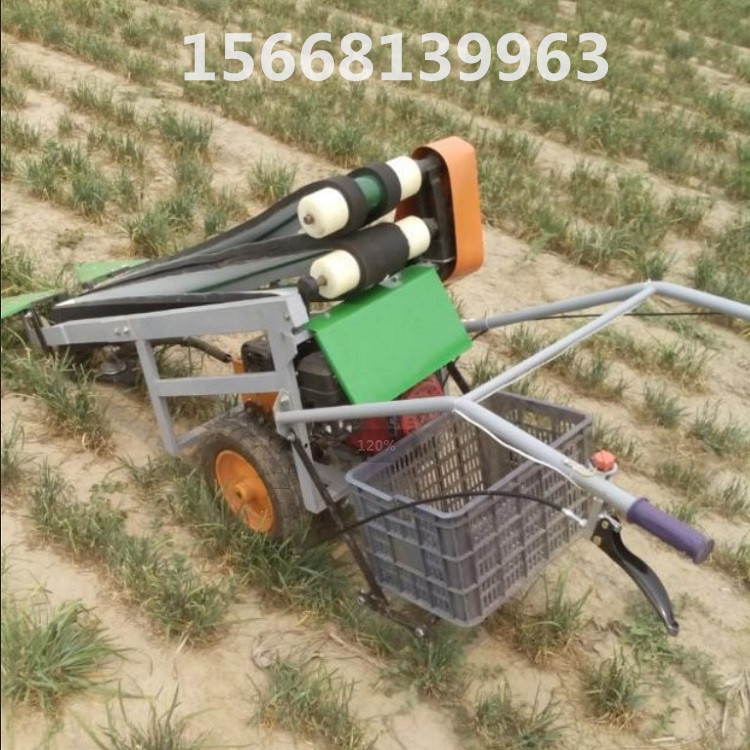 Wholesale Simple Operation Neatly Placed Small Ground Block Leek Hand-Held Inversion Machine Electric Small Leek Harvesting Machine