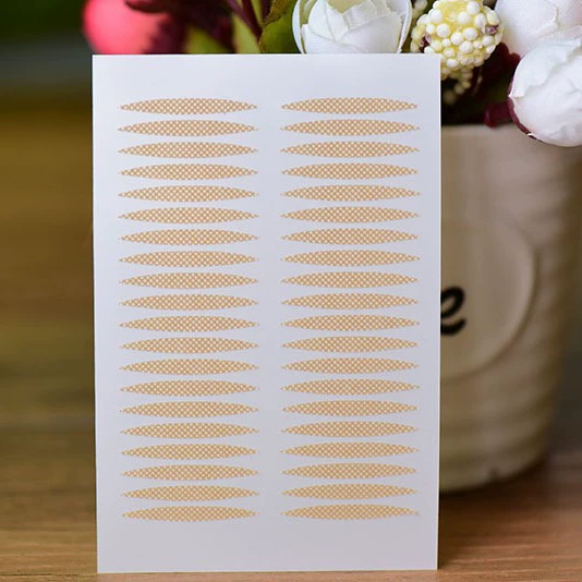 Двойная нашивка для век, кружевная кремовая сетка, перламутровое дно в форме оливкового цвета, 20-кратный невидимый производитель, оптовая продажа