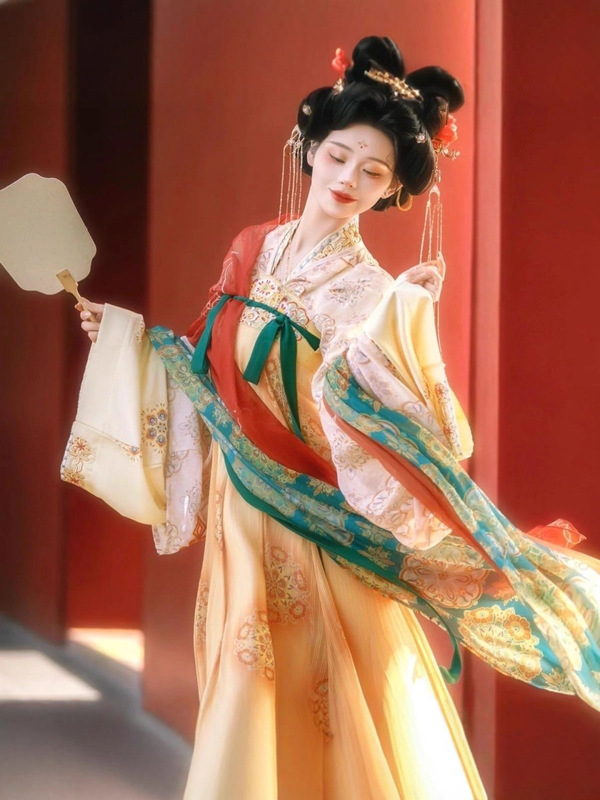 新款汉服〈盛唐少主〉复原唐制刺绣齐胸套装春夏日常破裙古装|undefined