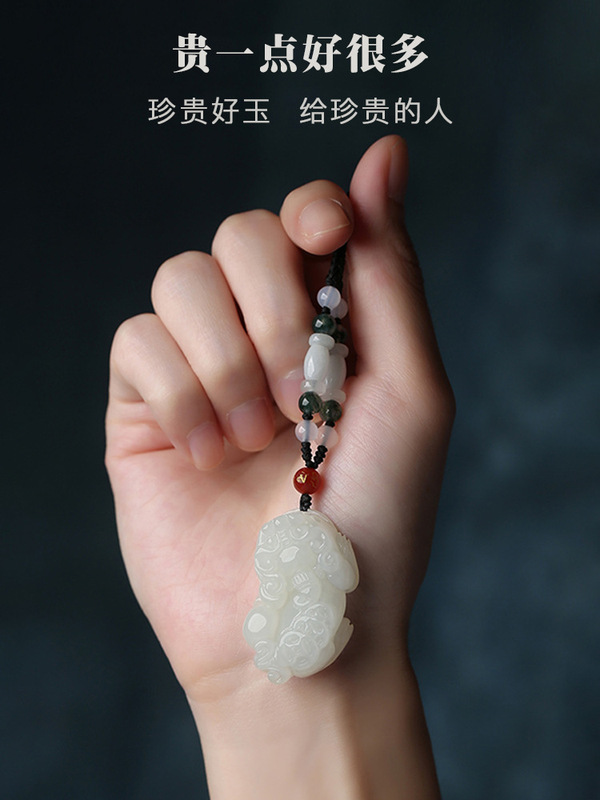 厂家直销新疆天然和田玉白玉背钱貔貅吊坠男款女项链挂件配证|undefined