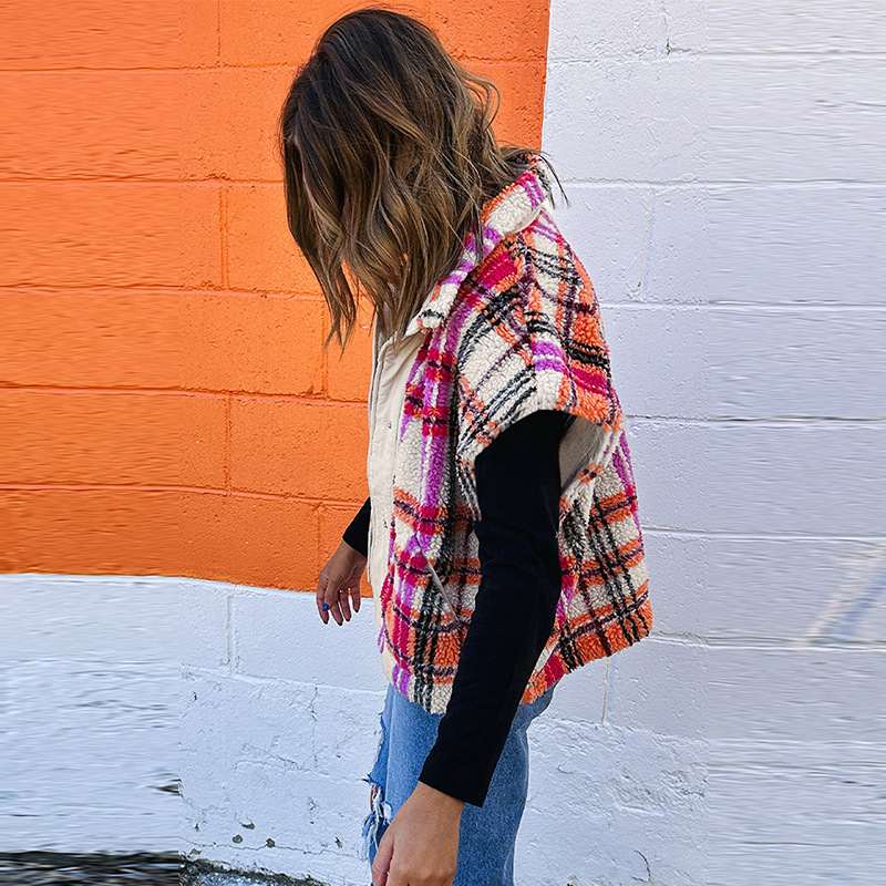 Row Multi-buckle Trendy Multi-color Printed Vest