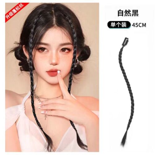 New trendy spicy girl Y2K braided dreadlocks with twisted braids, adorned with hanging ear dyes, finished with clips, suitable for jazz dance messy dreadlocks.