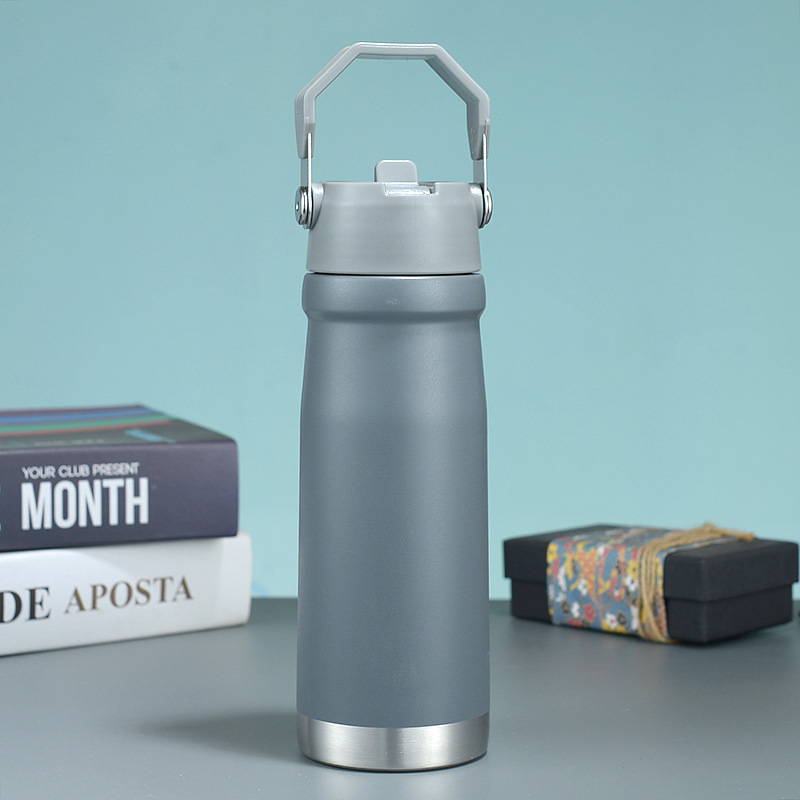 Vaso térmico con asa y pajita, estilo americano, gran capacidad