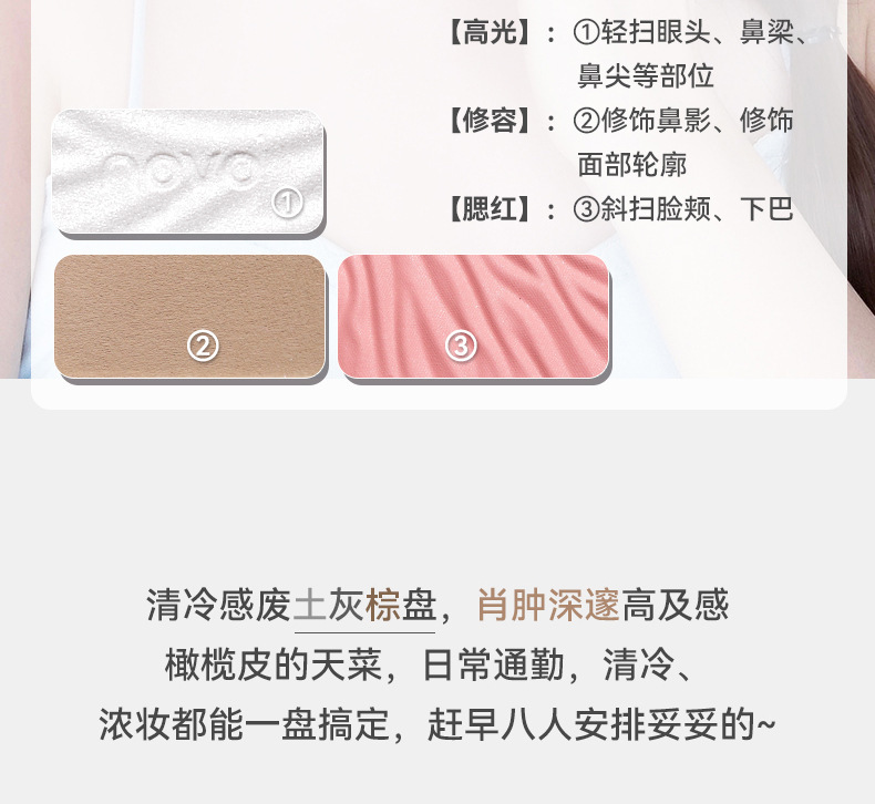NOVO's new 27-color makeup palette features low saturation, pearlescent, matte, and high-gloss contour blush and eyeshadow, making it versatile for daily use undefined