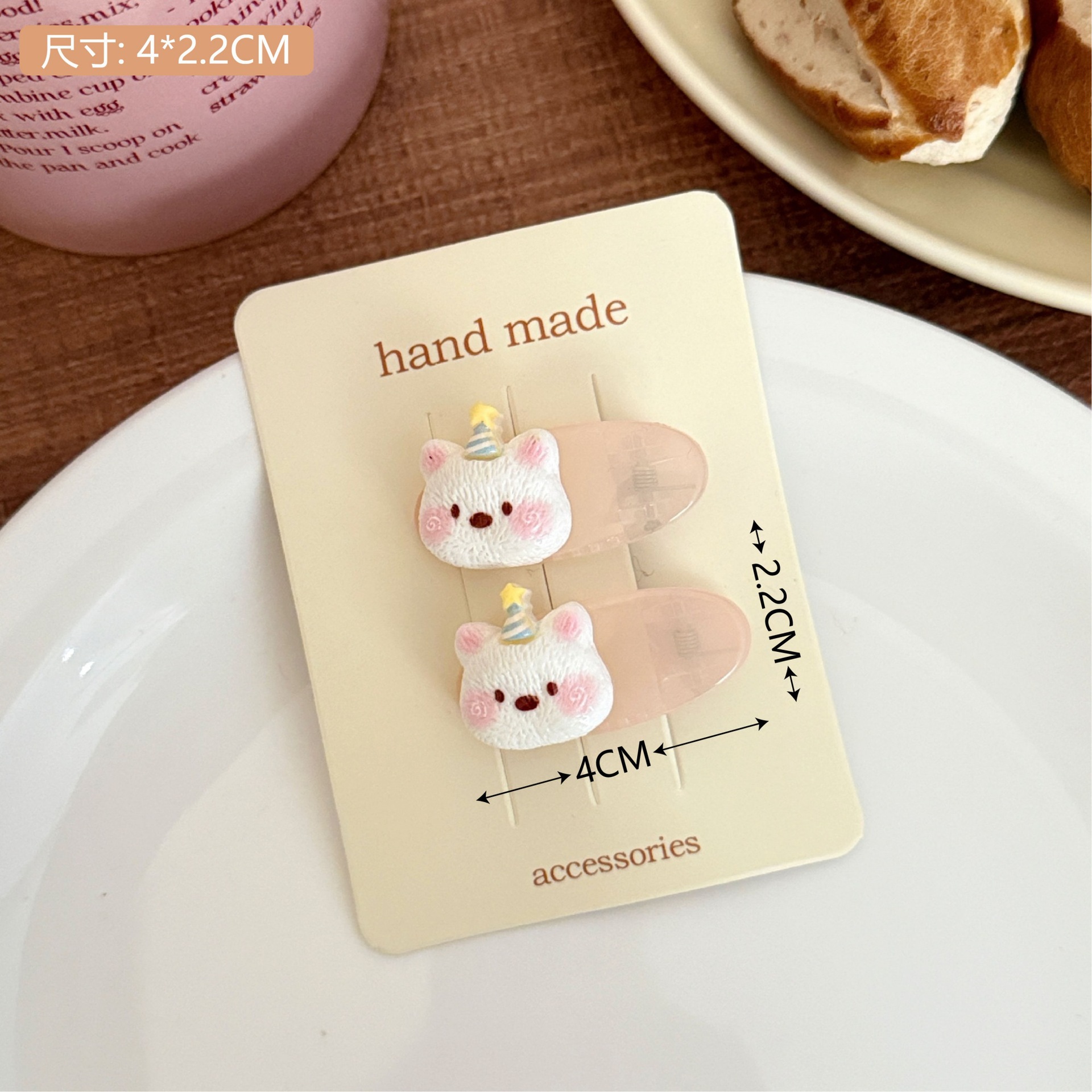 Caricatura lindo cerdo comer jugar pan divertido niño cabello cuerdas de pelo beige intestino pequeño círculo de alta elasticidad estudiante cabello adornamiento para mujeres