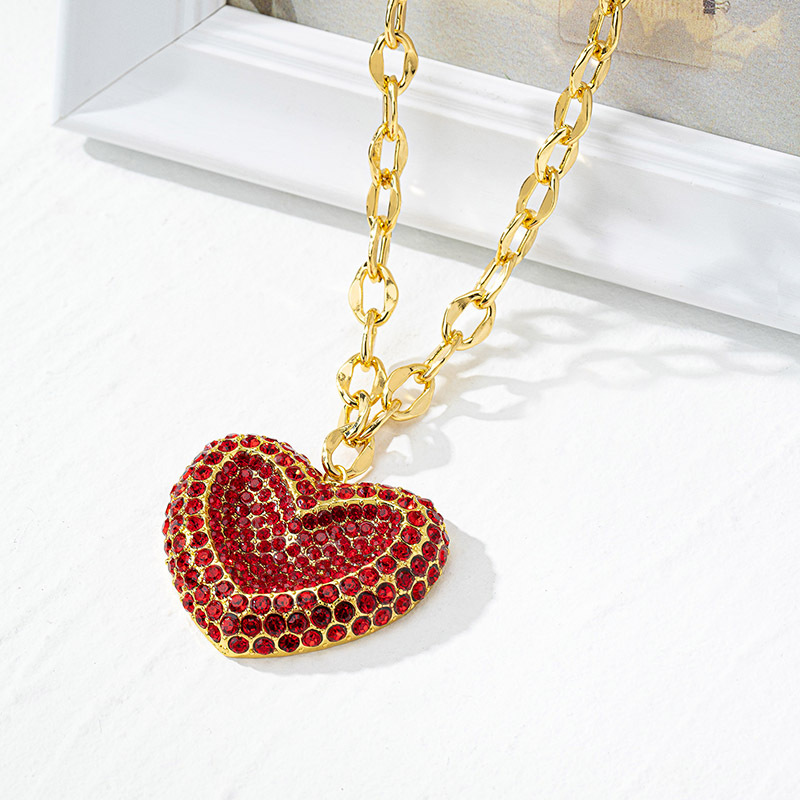 1 Piece Quantity Daily Occasion Wholesale Jewelry IG Style Simple Style Heart Shape Copper Zircon 18K Gold Plated Inlay Pendant Necklace