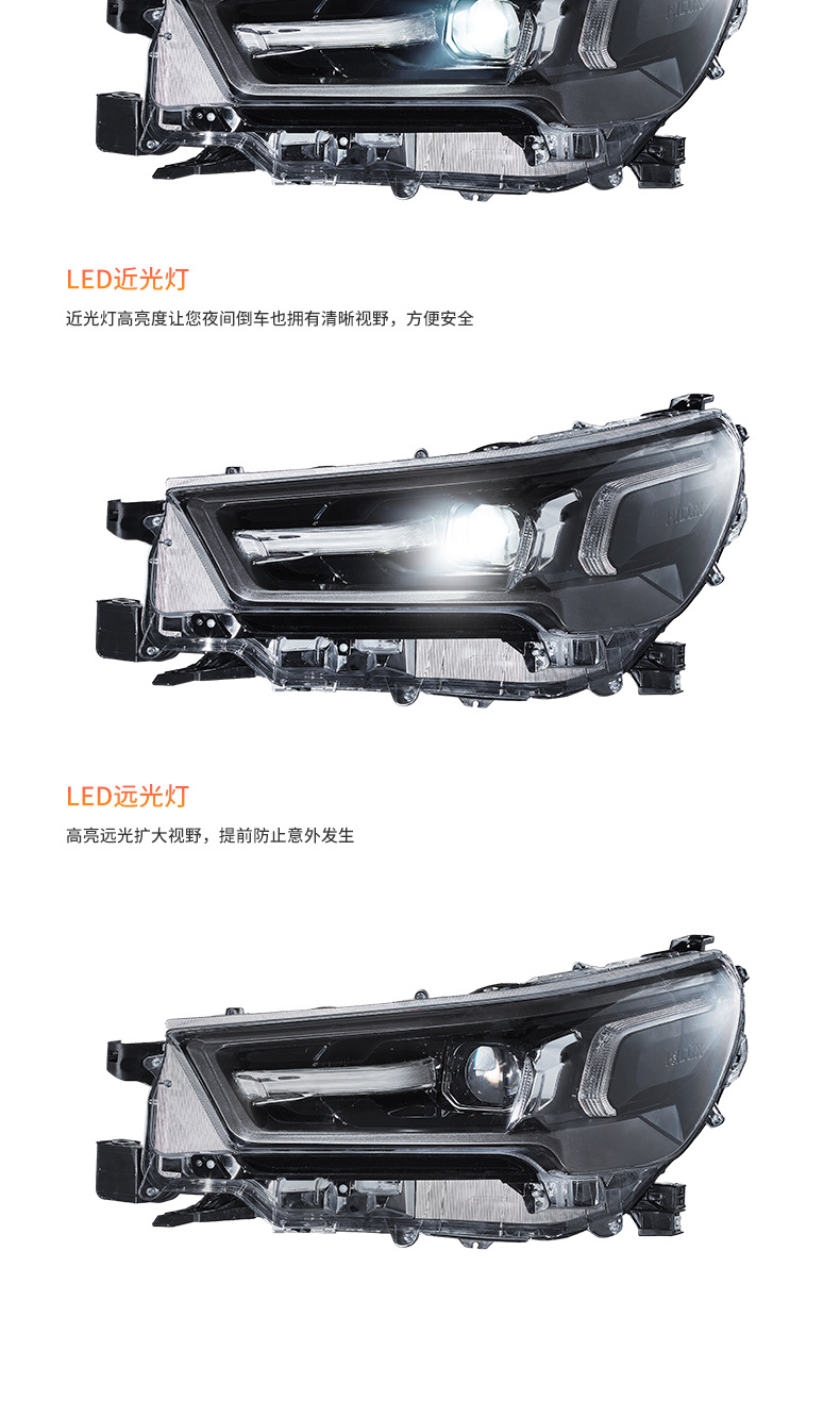 Modified car light vland is suitable for Toyota Hellux lens headlight car led headlight total from 2021 to now