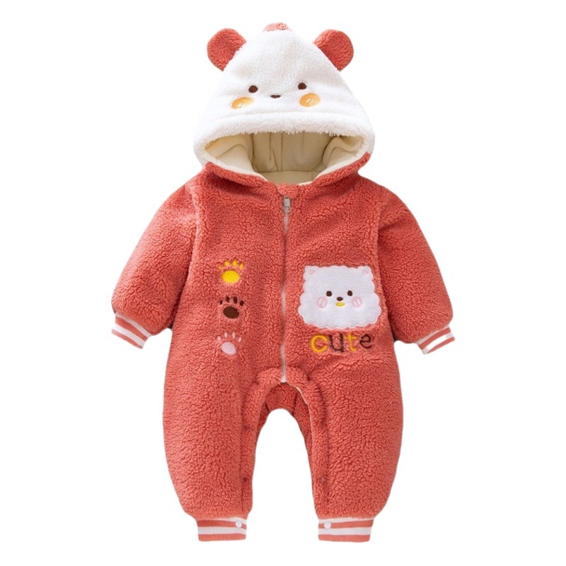 Ropa de invierno para bebés mameluco engrosado recién nacido mono con forro polar cálido masculino y femenino bebé mameluco Otoño e Invierno ropa