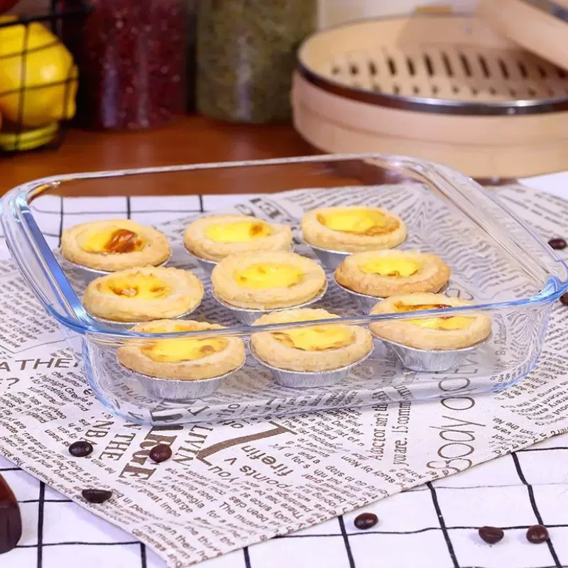 高硼硅耐热双耳正方形烤盘食品级玻璃盘烤箱微波炉专用糕点烘焙盘