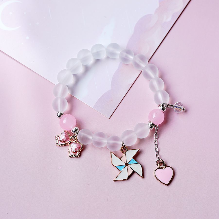 thumbnail image 1 of Versión coreana del pequeño, fresco y lindo perro canela, pulsera de cuentas de cristal de doble capa, mujer simple Mori, estudiantes, novias, cuerda de mano, molino de viento a, 1 of 2