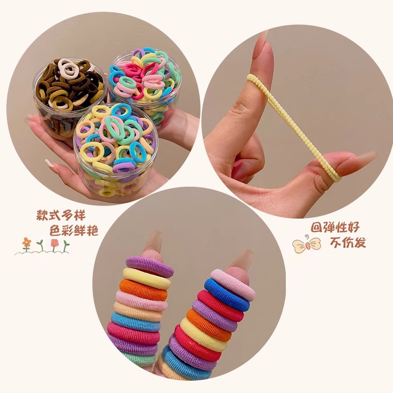 Anillo de cabello de color para niños banda de goma de alta elasticidad cuerda de cabeza niñas no lastimas toalla de cabello anillo de cabello cuerda de goma adornamiento para el cabello