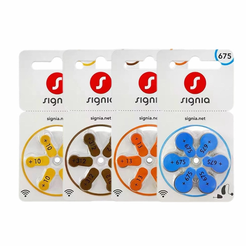 6-pack Sica hearing aid battery S10S312S13S675 button zinc air voltage 1.45V 6-pack Sica hearing aid battery S10S312S13S675 button zinc air voltage 1.45V