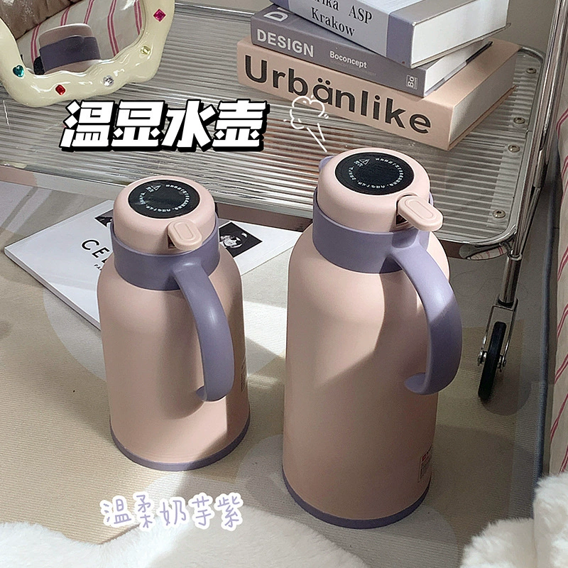 Изолированный чайник, бытовой термос большой емкости, грелка для студентов общежития, бутылка с теплой водой со стеклянной вставкой.