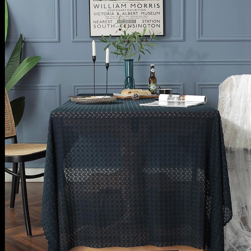 네이비 레이스 식탁보