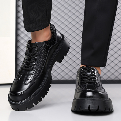 Autumn and winter formal business leather shoes, men's soft sole, breathable, non-slip and wear-resistant, men's work shoes, workplace leather shoes