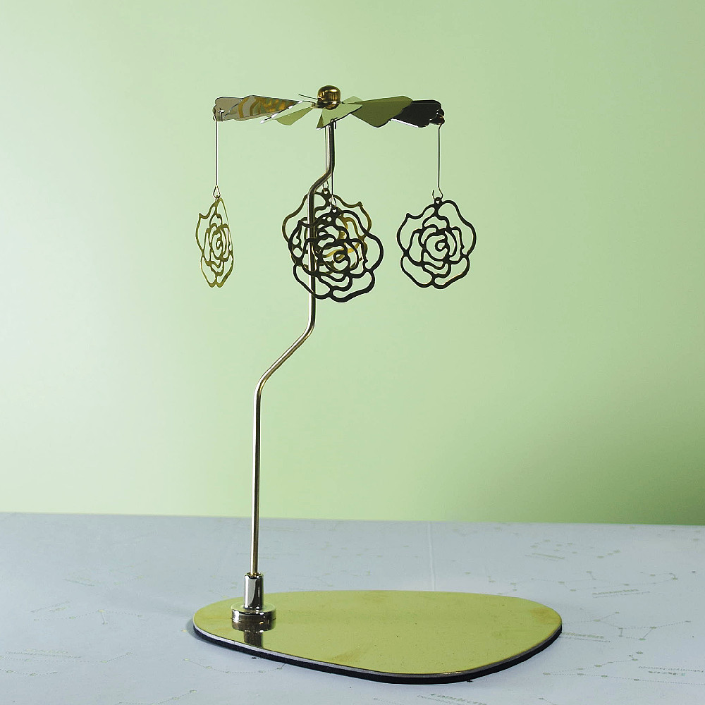 INS Amazon fuente Navidad aromaterapia Acero inoxidable doles triángulo redondo bandeja giratoria candelabro linterna