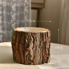自然风树皮桶圣诞鲜花插花束干花礼物包装材料抱抱桶礼物盒树皮盆