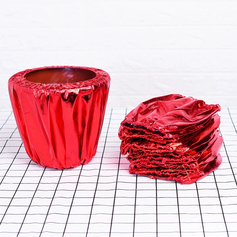 Золотой цветочный горшок, сумка, год, оранжевый, золотой, тканевый год, цветок, Рождественский цветочный горшок, зеленый набор растений, открытие горшка, праздничное украшение