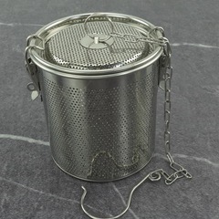 Stainless steel brine basket, brine cage, spice filter, slag basket, stew meat seasoning bag, round hole seasoning ball