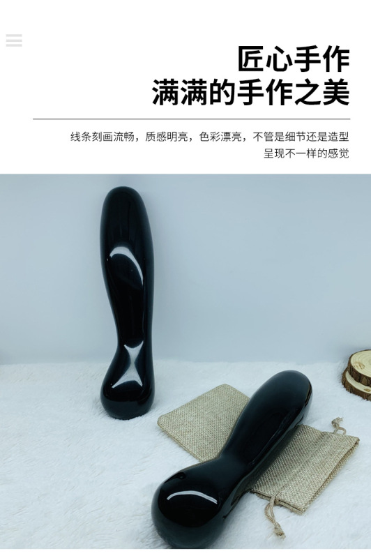 专供 天然水晶黑曜石水晶按摩棒 热销 图 3