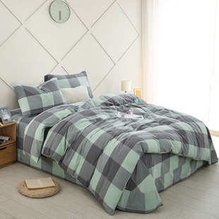 Jacquard Pure Cotton Washed Cotton Bed Four-Piece Set 100 Cotton 2025 New Bedding Simple Quilt Cover Bed Sheets
