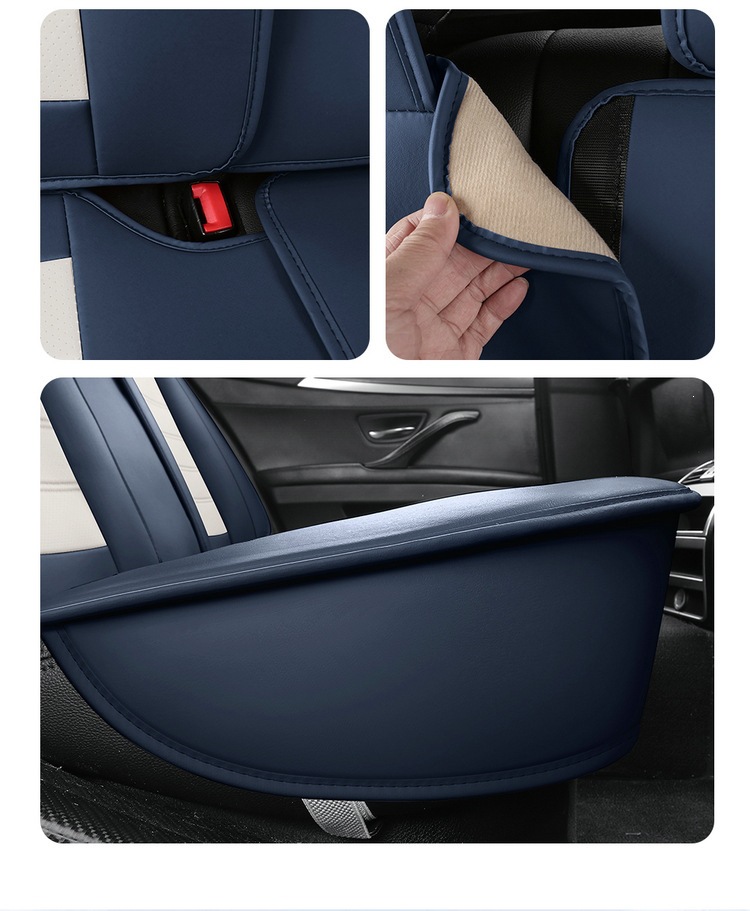 New Foreign Trade Full Leather Car Seat Cushion, Car Seat Cover, Four-Season Full Surround Car Seat Cushion, Temu Amazon Factory