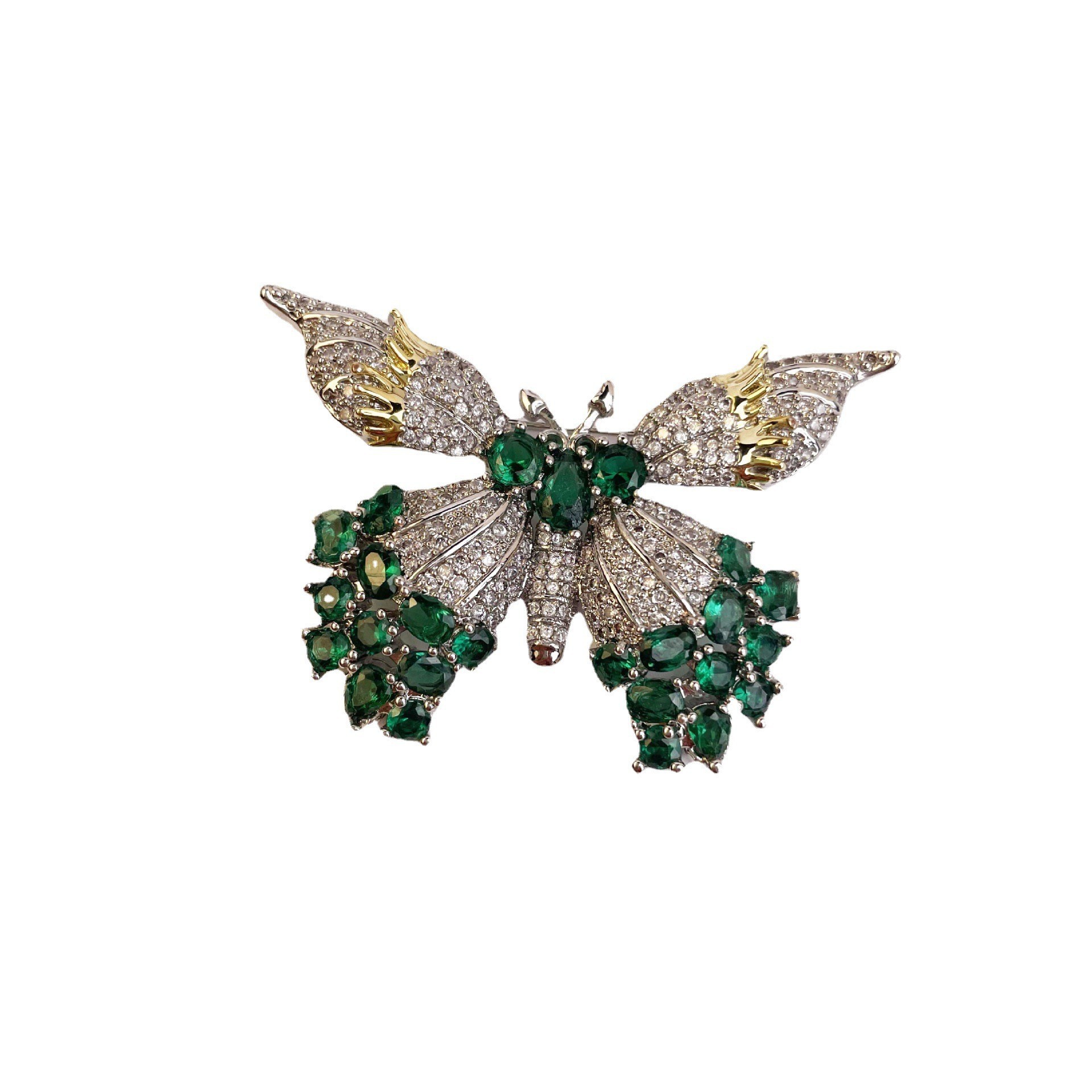 Butterfly Zircon Fine Jewelry Yellow Diamond Elegant Butterfly Pin Vintage Luxury Small Brooch High-end All-match Corsage