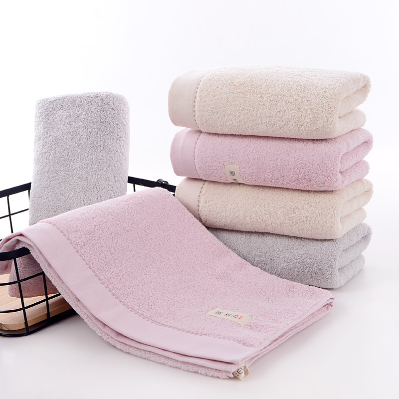 면 타월 일반 색상 라벨링 목욕 타올 40*90 성인 흡수성 목욕 대형 타올 부드러운 남성 및 여성용 가정용 타올