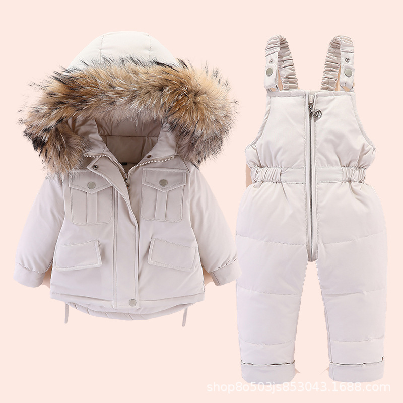 Baby Down Jacket Boys' suit Children's Baby Two-piece Set 1-5 Years Old Girls Children's Western-style Jacket Pants Baby Down Jacket Boys' suit Children's Baby Two-piece Set 1-5 Years Old Girls Children's Western-style Jacket Pants