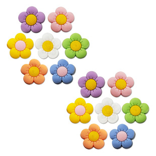 Color flower shoes flower hole shoes accessories shoe buckle pvc soft glue DIY jewelry cute five-petal flower cross-border wholesale