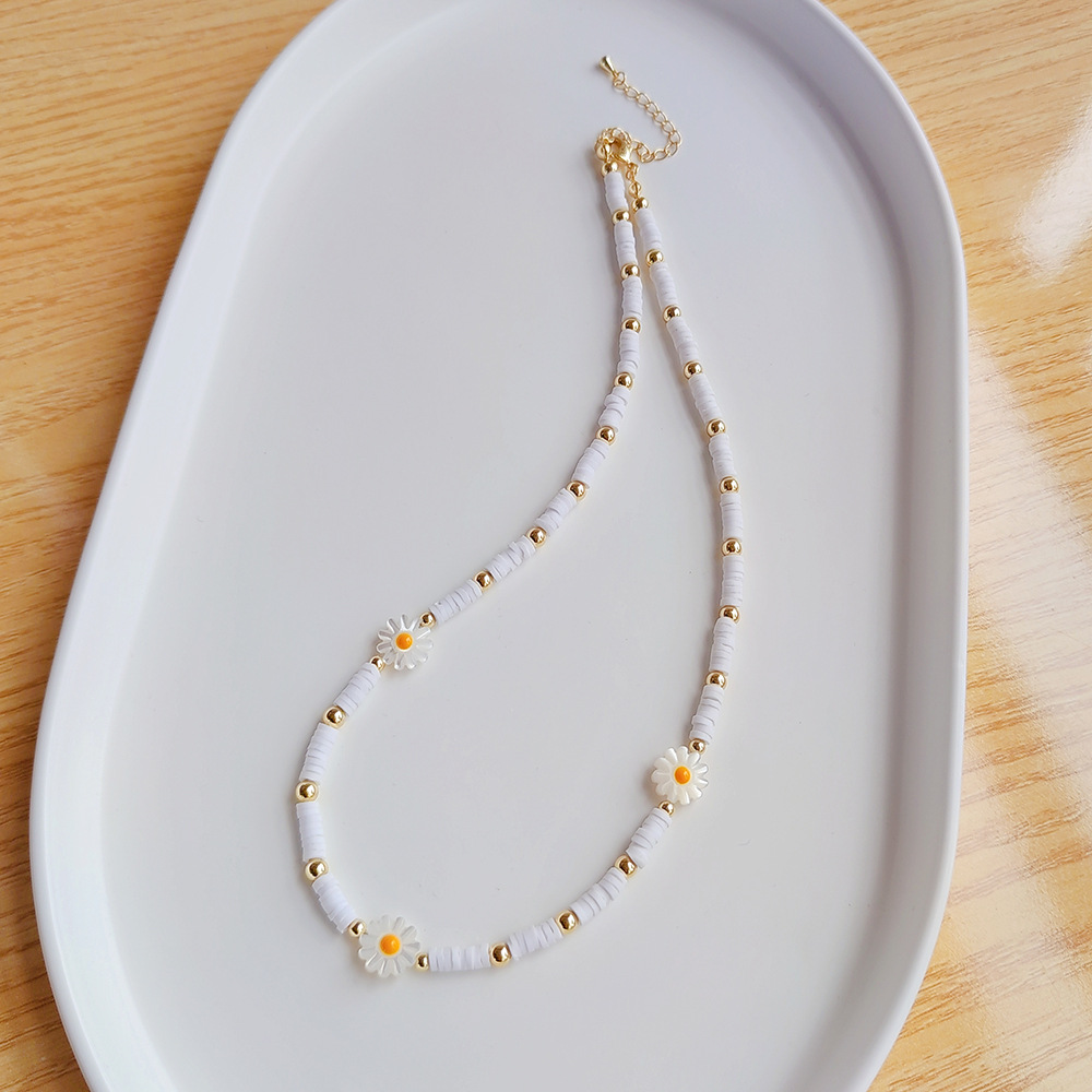 Fashion Heart Shape Mother pearl shellfish soft clay Knitting Womenu0027S Pendant Necklace 1 Piece