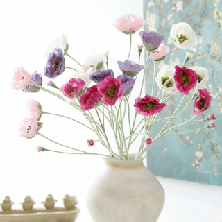 仿真罂粟花虞美人假花客厅装饰摆件婚庆插花仿真花家居软装摆设