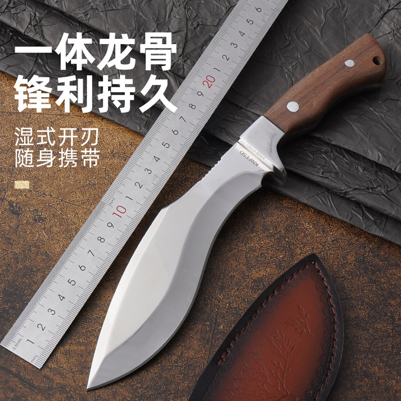 陽江メーカーの既製品の電気商取引ホットセールの龍骨一体型スノーパンサー三日月ナイフ屋外ポータブルシャープナイフ|undefined