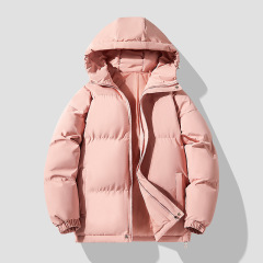 冬季潮牌加厚加绒纯色连帽衣男宽松百搭袄保暖面包服防风服外套
