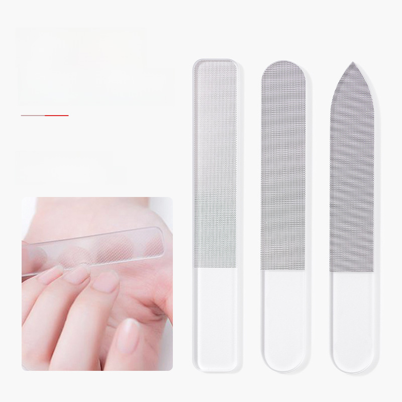 Black technology bright glass nail file trimming polishing strip nail grinding double-sided crystal sand strip nail tools
