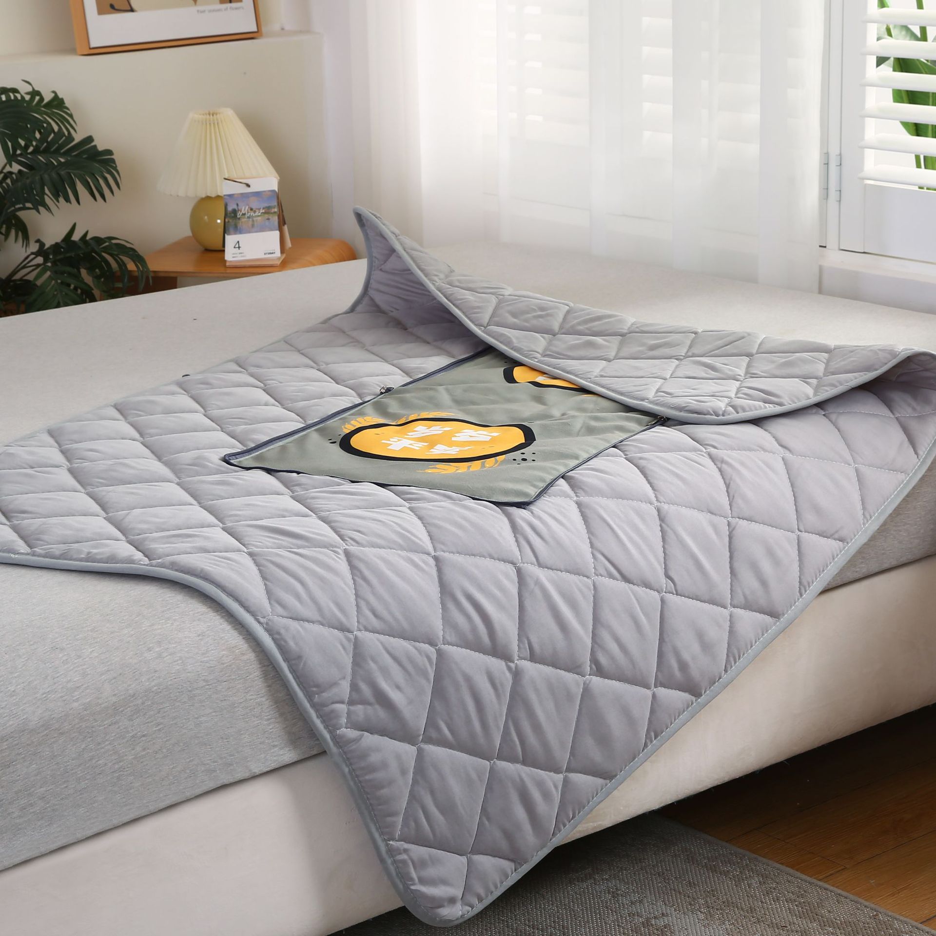 이불 스타일 맞춤 로고 쿠션 30개부터, 네덜란드 벨벳 겉감 + 격자 무늬 이불