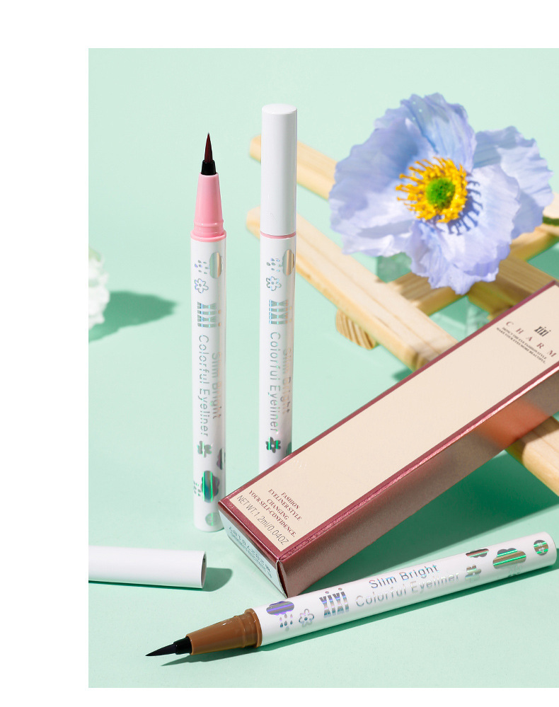xixi Cool and Stylish Eyeliner Liquid Pen, colorful, extremely fine, quick-drying, waterproof, sweat-proof, long-lasting without smudging shadows, and a sleeping silkworm pen undefined