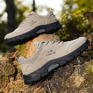 Labor Protection Shoes Men's 2024 Winter New Outdoor Mountaineering Non-Slip Trendy Shoes Men's Work Thick-Soled Large Size Casual Shoes