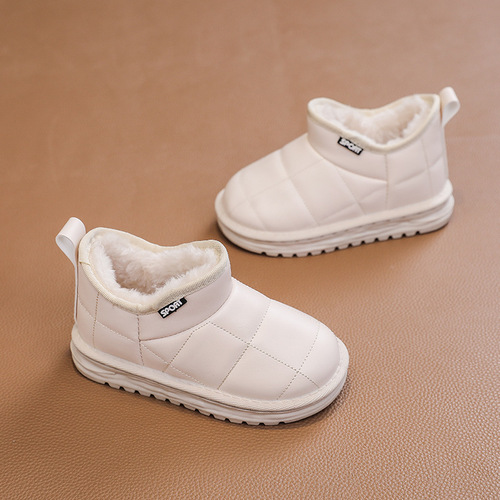 One-piece winter snow boots for children, new, thick and warm, for girls and boys, fur-lined, for babies and young children