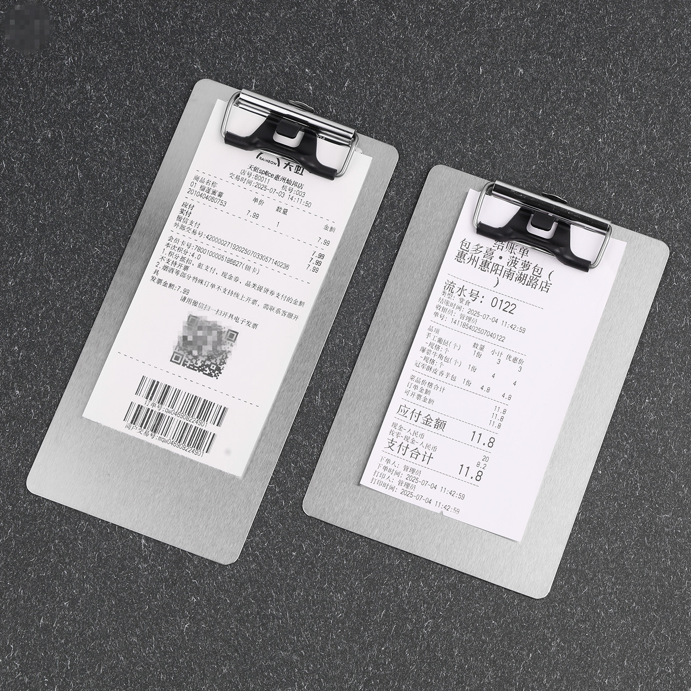 Carpeta de acero inoxidable A4A5 portapapeles